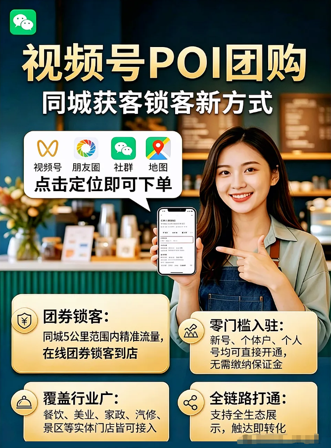 视频号POI团购服务商,本地生活版块最后一座金矿!