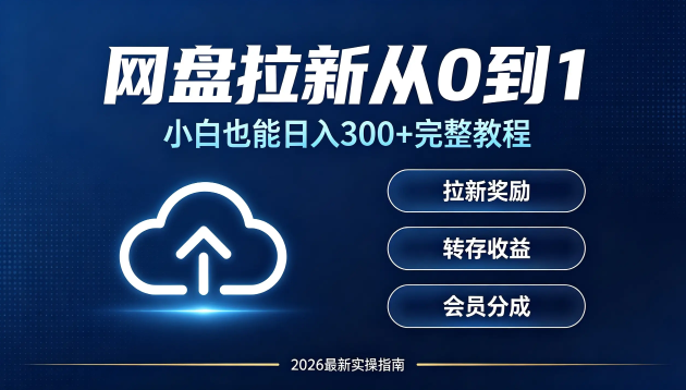 各网盘拉新保姆级教程:小白也能日入 300+ 只要勤快口嗨肯定没有