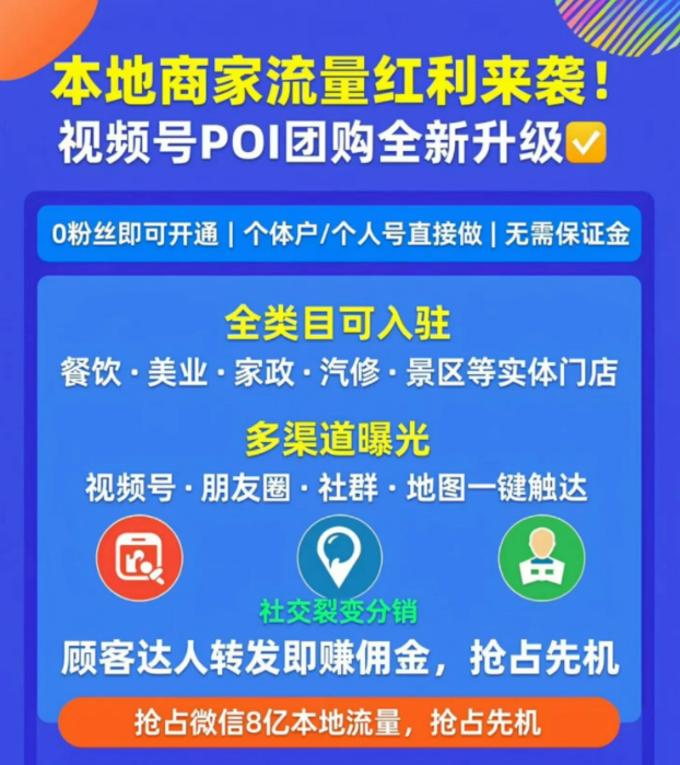 视频号 POI 团购|本地商家专属风口