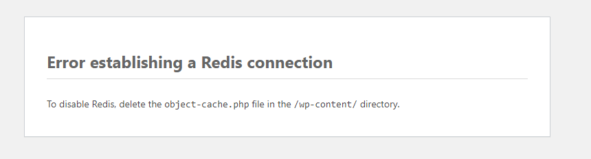 网站错误提示“Error establishing a Redis connection”怎么办?